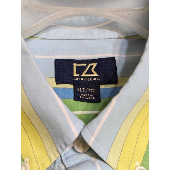 Cutter & Buck Button Down Shirt Mens Size XLT XLarge Tall Colorful Cotton Silk - Picture 5 of 9